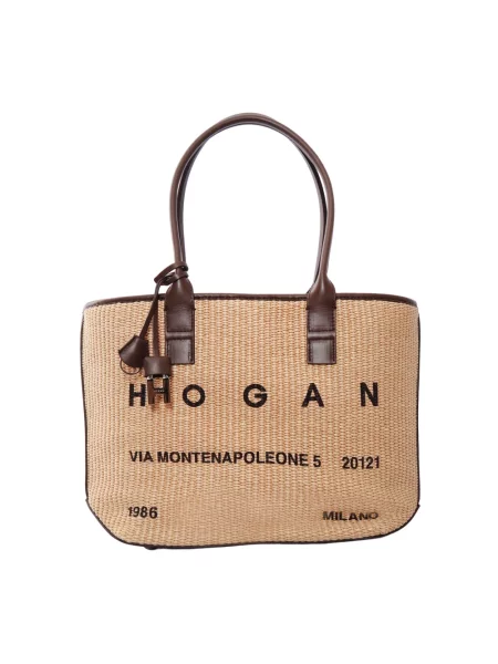 Shopperka Hogan skórzana beżowa