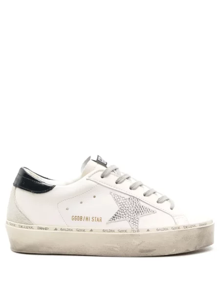 Sneakerși Golden Goose Hi Star din piele alb