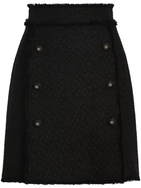 Fusta mini Dolce & Gabbana din tweed negru