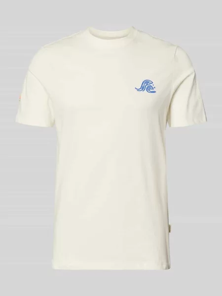 T-shirt z nadrukiem z motywem model SUN ISLAND' Blend biała