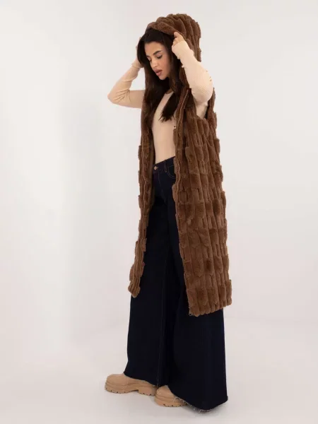 Vestă Fashionhunters maro