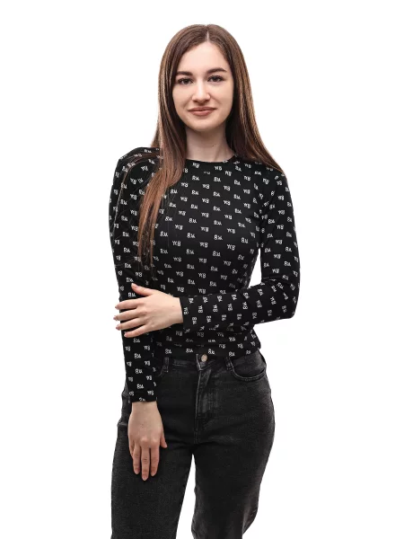 Лонгслів LUMO віскоза/поліестер чорний