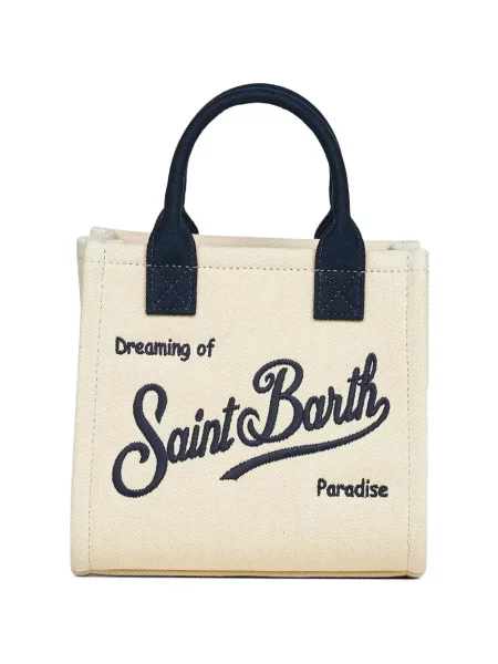 Geantă shopper Mc2 Saint Barth cu broderie din canvas