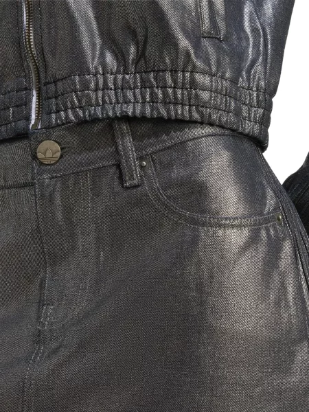 Długa bluza Adidas w paski srebrna