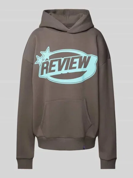 Bluza z kapturem z nadrukiem z logo Review