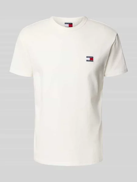Koszulka Tommy Jeans klasyczna z dekoltem w kształcie litery U biała