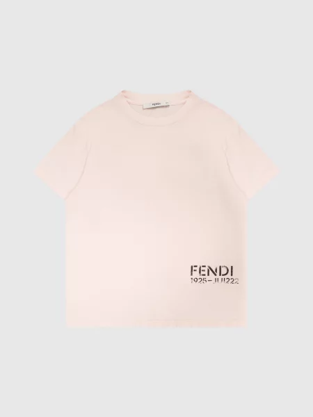 Футболка з принтом Fendi рожева