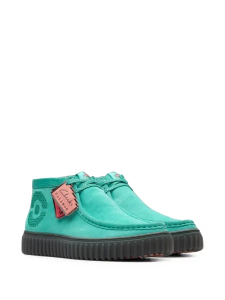 Ниски обувки Clarks Originals с връзки с дантела зелено
