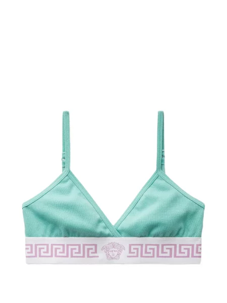 Sutien bralette Versace din jerseu albastru