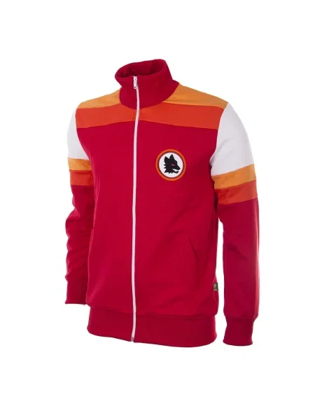 Kurtka/bluza retro piłkarska dla dorosłych AS Roma czerwona