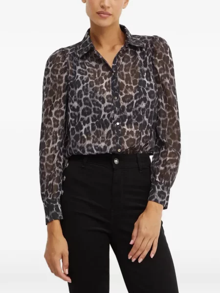 Cămașă Morgan cu imagine cu model leopard negru