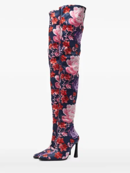 Cizme Magda Butrym cu model floral cu imagine albastru
