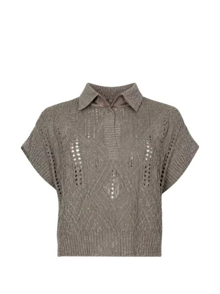 Tricou polo D.exterior tricotate gri