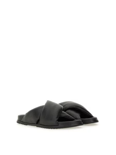 Klapki Rick Owens skórzane czarne