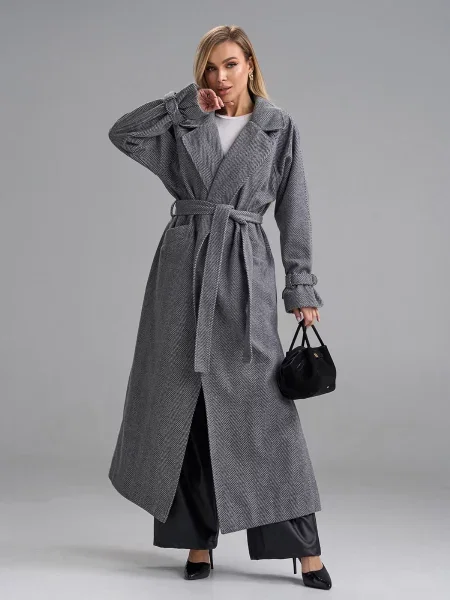 Пальто ISSA Plus кашемір сірий