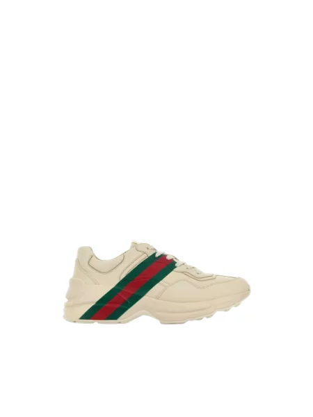Sneakersy Gucci Rhyton skórzane beżowe