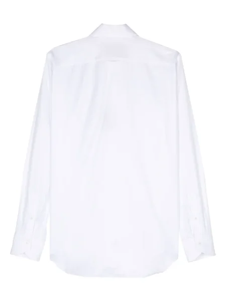 Cămașă Canali cu model herringbone alb