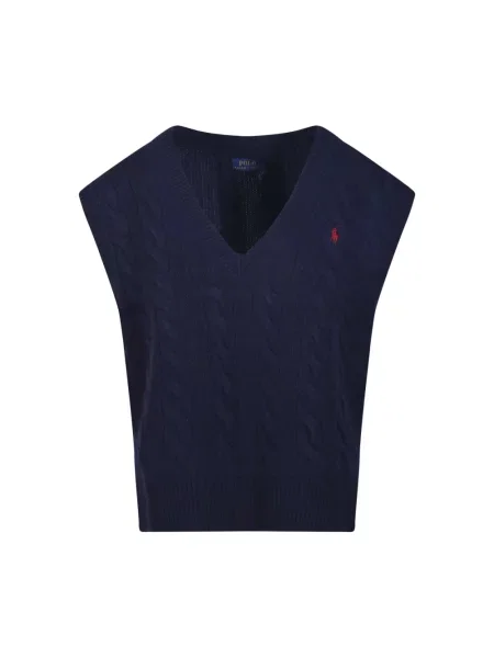 Dzianinowy sweter Ralph Lauren niebieski