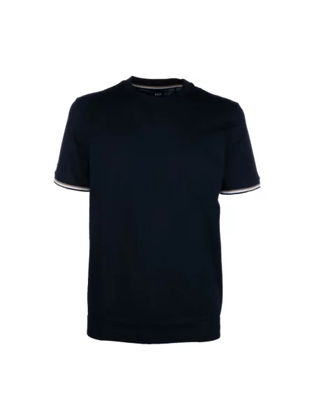 BOSS t-shirt granatowy gładki niebieska