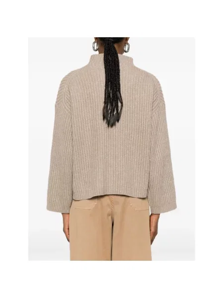 Sweter z golfem Brunello Cucinelli brązowy
