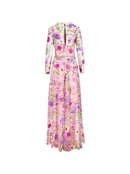 Lung rochie maxi Naeem Khan cu model floral roz