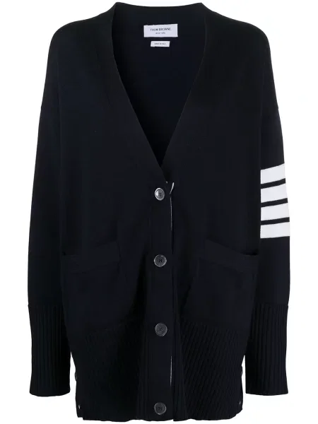 Cardigan Thom Browne cu dungi albastru