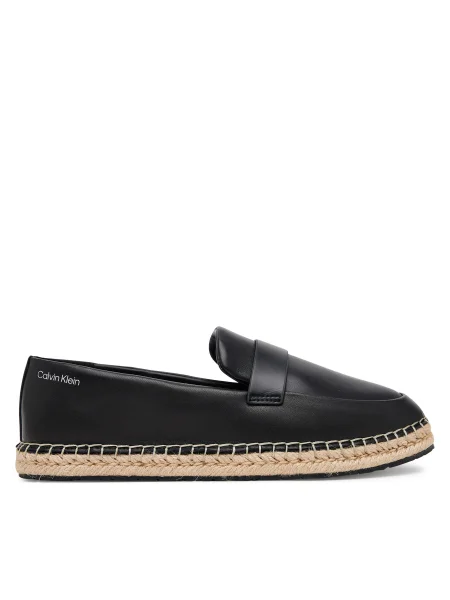 Кожени еспадрили Calvin Klein ESPADRILLE W/CK HW LTH черно