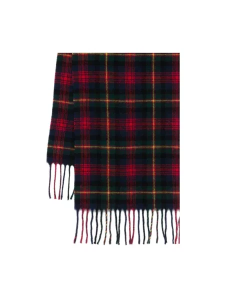 Szal Polo Ralph Lauren wełniana w kratę czerwona
