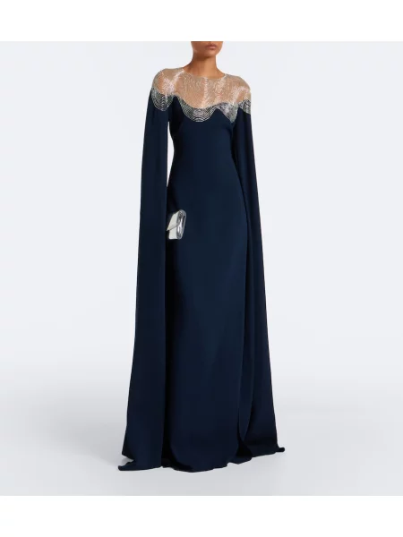 Rochie Oscar De La Renta de mătase albastru
