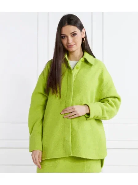 Samsøe Samsøe Geacă | Oversize fit cu adaos de lână verde