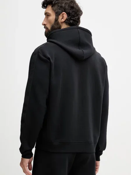 Guess bluza z kapturem z bawełną THOR czarna