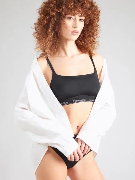 Calvin Klein Swimwear Bikini partea de sus Negru alb