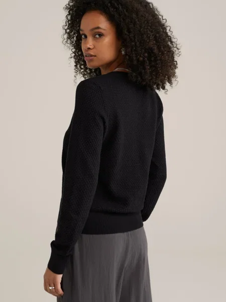 WE Fashion Geacă tricotată negru