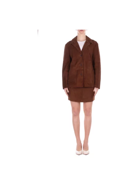 Marynarka skórzana Alpha Studio skórzana brązowa