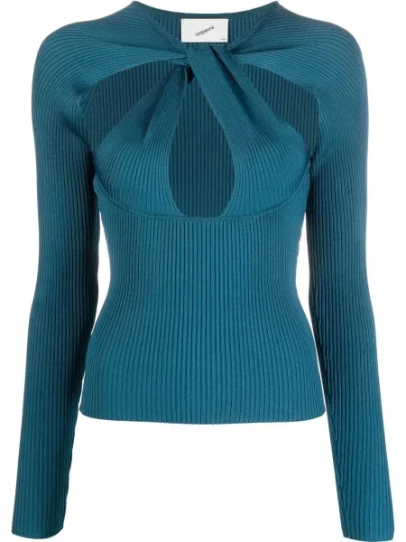 Top Coperni tricotate albastru