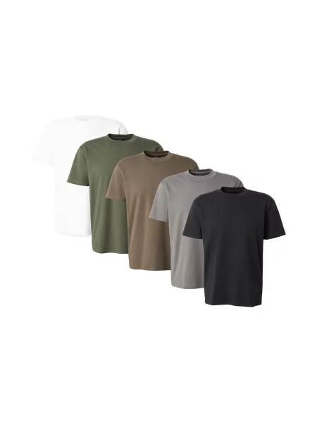 HOLLISTER Tricou EVERYDAY maro / gri / oliv / negru alb