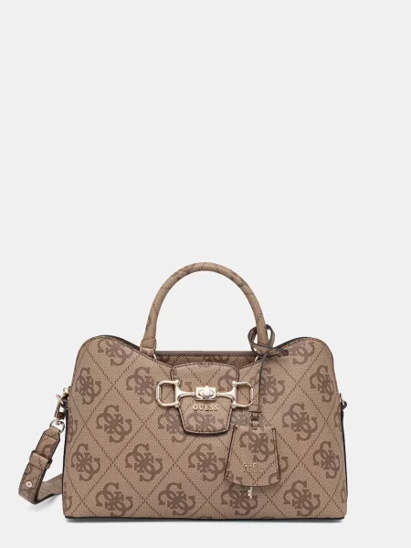 Geanta crossbody Guess cu autograf bej
