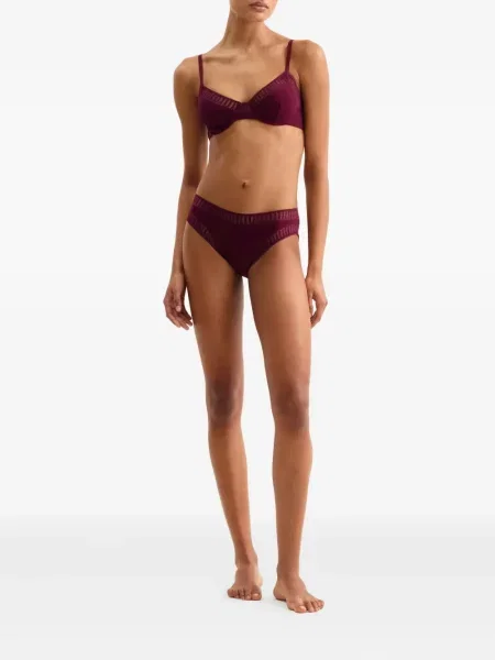 Sutien Eres cu dungi din dantelă violet