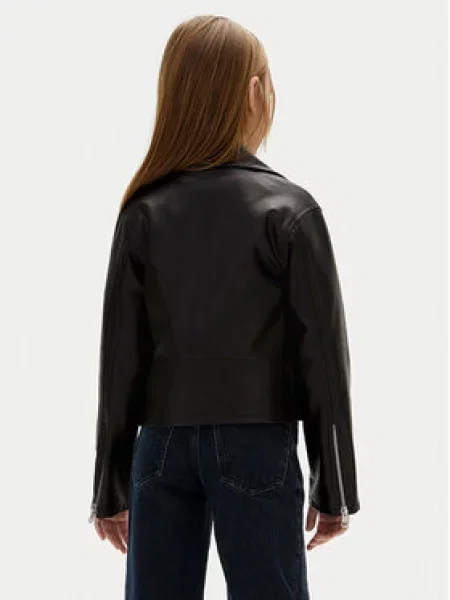 Bunda z imitace kůže Calvin Klein Jeans černá