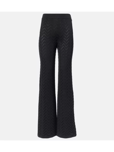 Pantaloni Missoni cu talie înaltă negru