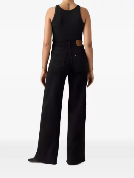 Blugi cu picior larg Levi's® cu talie înaltă negru