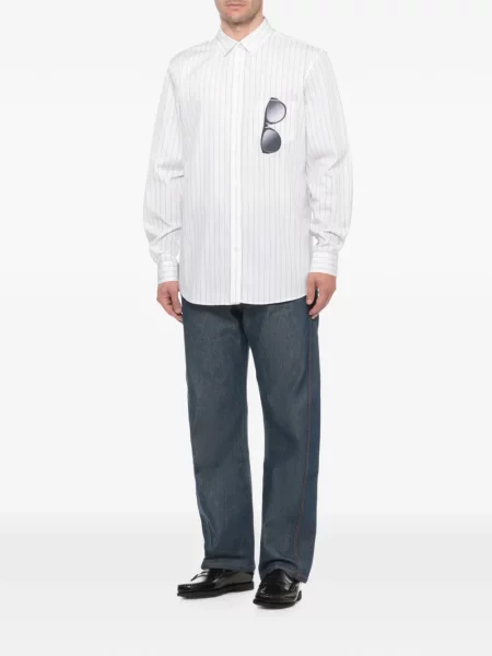 Cămașă Moschino cu imagine din poplin alb