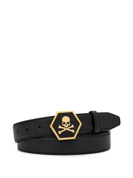 Cu centură curea Philipp Plein din piele negru