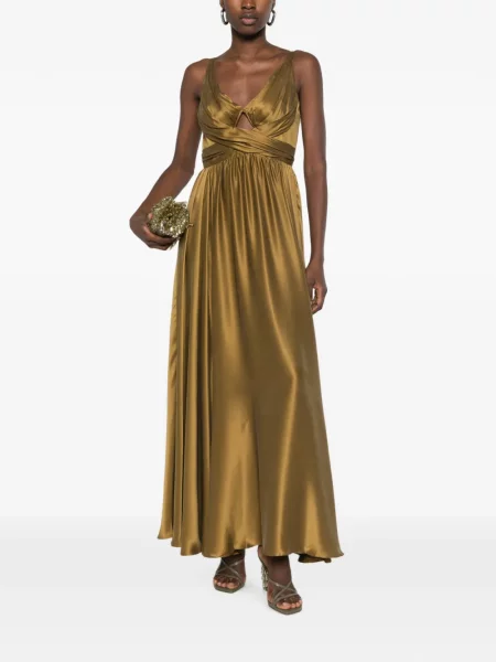 Rochie maxi Zimmermann cu volane verde