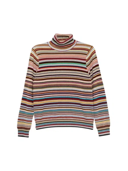 Sweter z golfem Paul Smith wełniany w paski