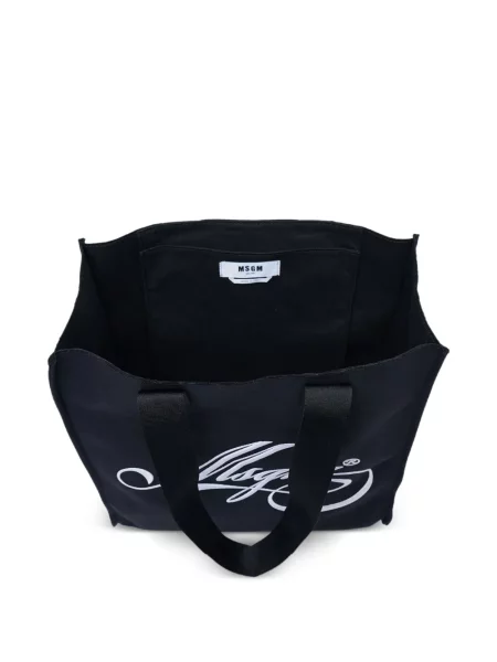 Geantă shopper Msgm cu imagine negru