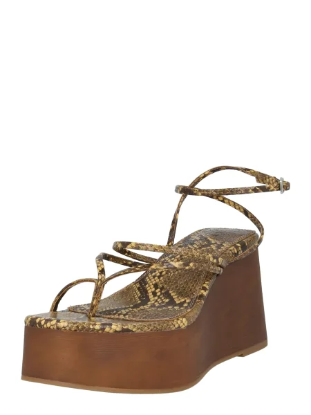 TOPSHOP Žabky HALLIE béžová / hnědá černá