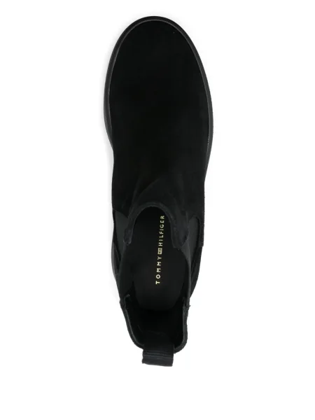 Botine chelsea Tommy Hilfiger din piele de căprioară negru