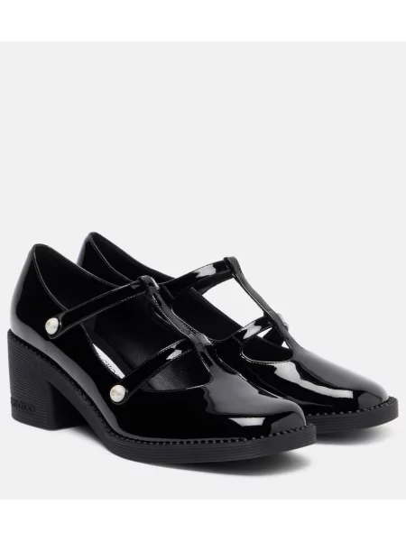 Pantofi cu toc Jimmy Choo din piele de lac negru