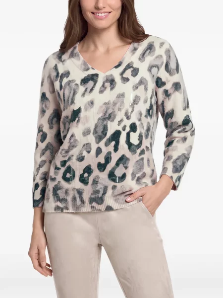 Pulover Betty Barclay cu imagine cu model leopard cu decolteu în V